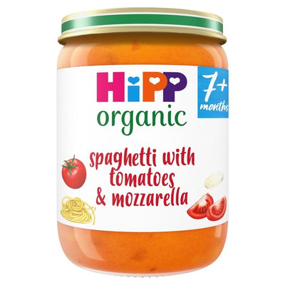M&S HiPP Organic Spaghetti mit Tomaten & Mozzarella Babybrei im Glas 7+ Monate 190g- Jetzt online bei McGrocer kaufen