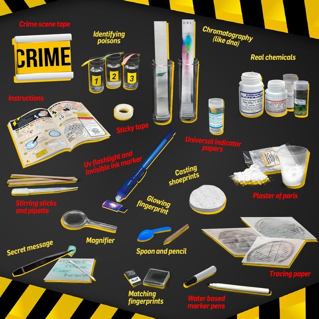Wild Science forensic science lab kit, UK version