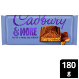 Cadbury nutty praline crisp chocolate bar 180g - British product
