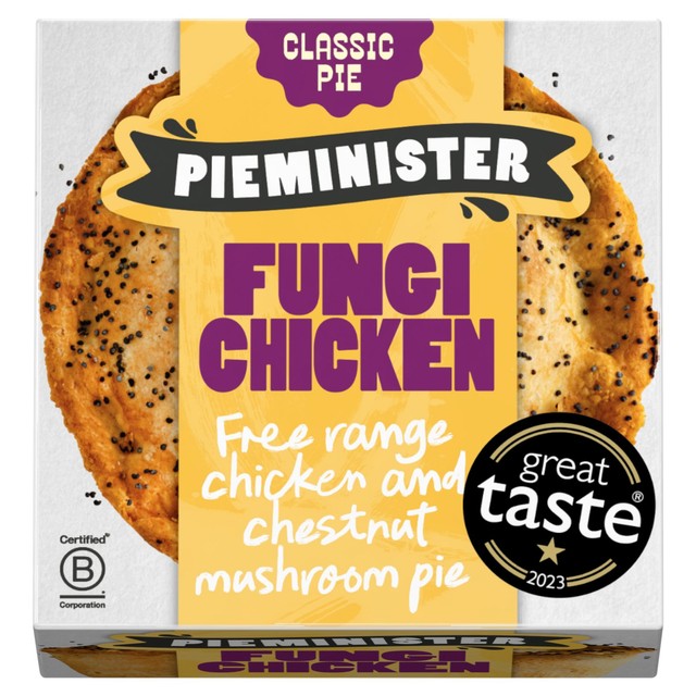 Pieminister Fungi Pie with Chicken and Mushroom 255g, imported from the UK