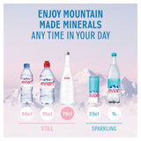 Evian still mineral water 750ml glass bottle - British product