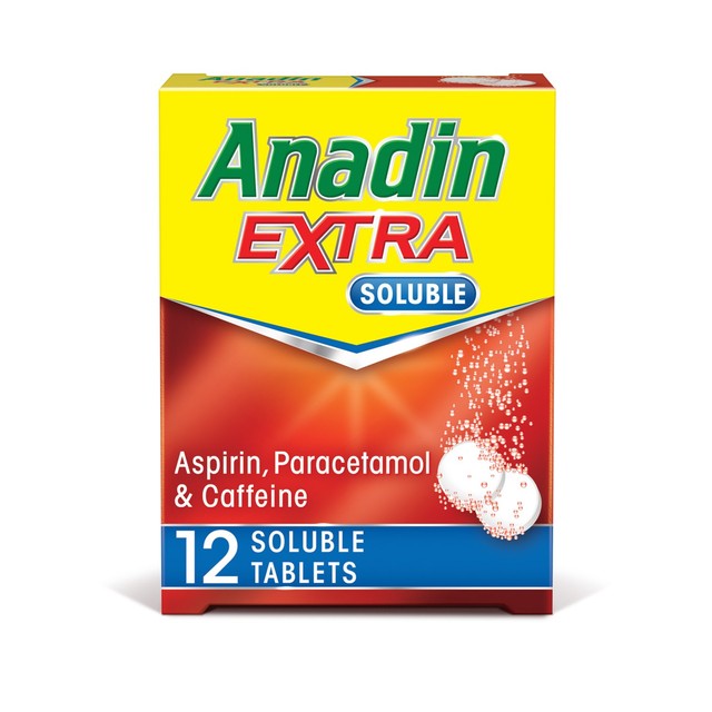 Anadin Extra Soluble pain relief tablets 12s (British brand)