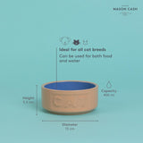 Mason Cash Cane/Blue Lettered cat bowl 13cm, imported from the UK