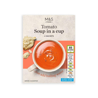 M&S M&S Tomato Cup Soup Instant Soup Mix 4 x 22g- Buy online at McGrocer