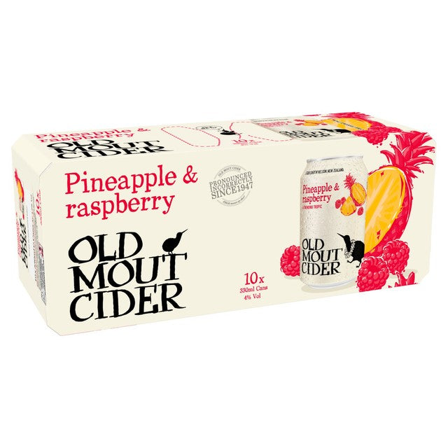 Old Mout pineapple raspberry cider 10x330ml, imported from the UK