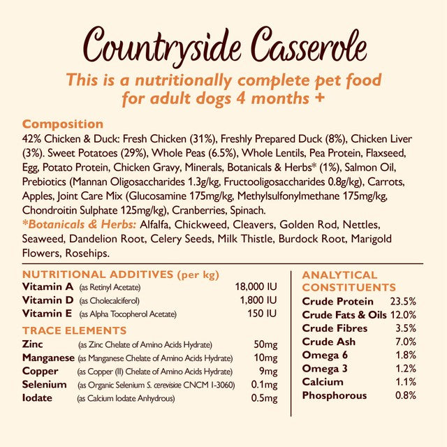 Lily's Kitchen dog dry food chicken and duck countryside casserole 2.5kg, UK version