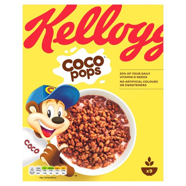 Kellogg's Coco Pops chocolate breakfast cereal 295g - British product