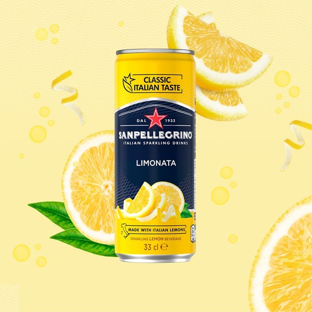 San Pellegrino Classic Taste Lemon sparkling drink 4 x 330ml (British brand)