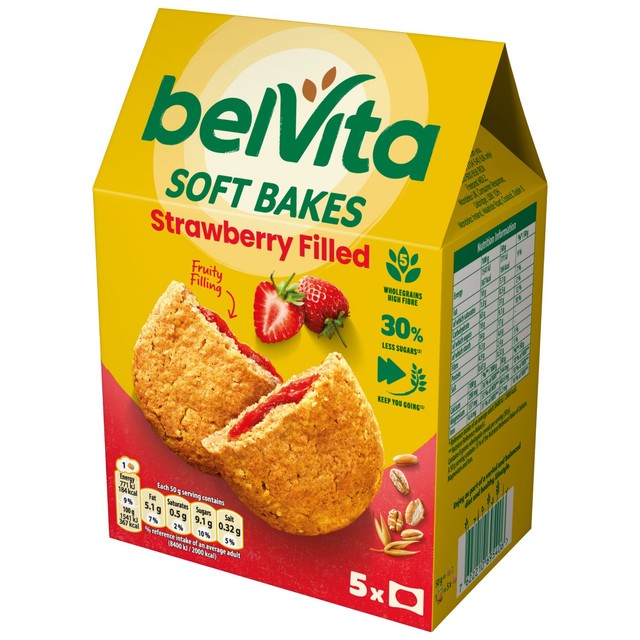 Belvita strawberry soft bakes breakfast biscuits - British product