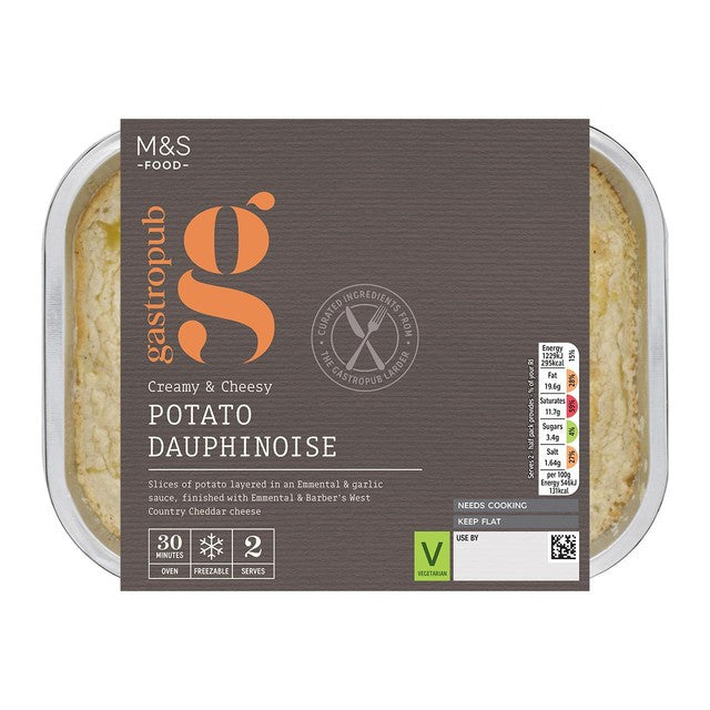 M&S potato dauphinoise side dish 450g, imported from the UK
