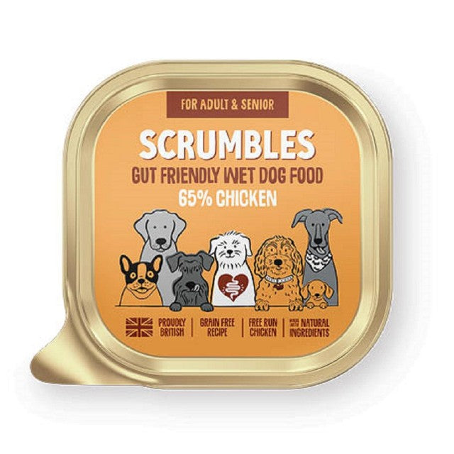 Scrumbles wet dog food chicken 150g (British brand)