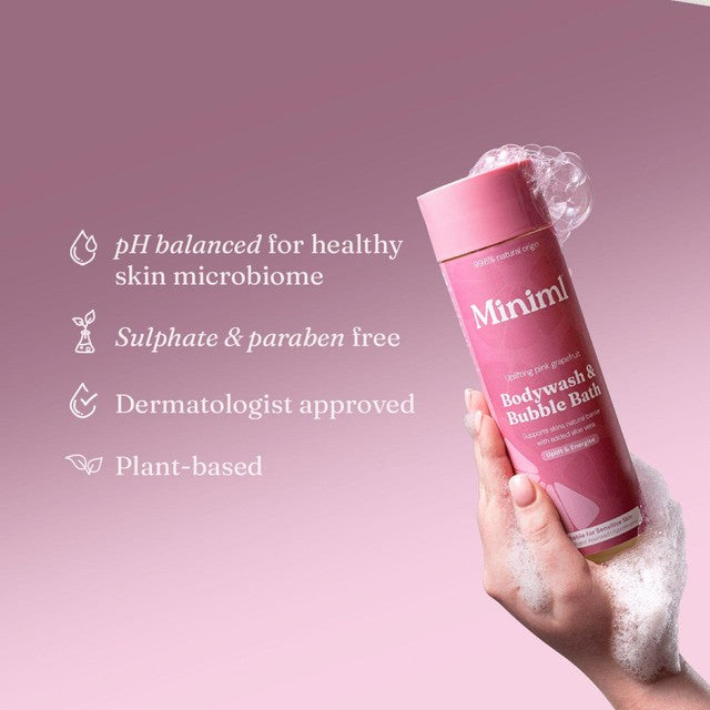 Miniml Body Wash and Bubble Bath Uplifting Pink Grapefruit (British brand)