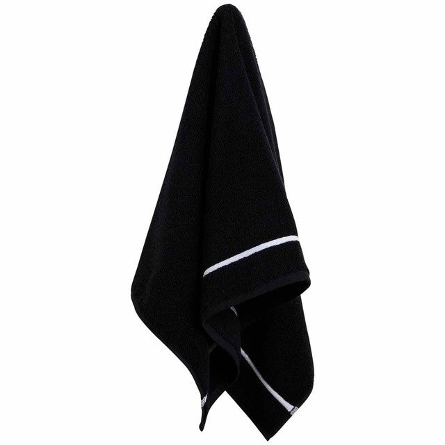 M&S Kelly Hoppen Beretta Stitch hand towel 600GSM black white (British brand)