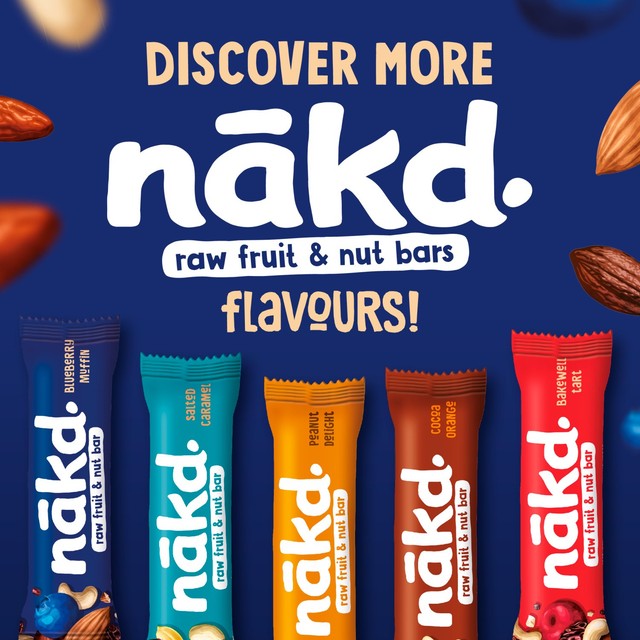 Nakd Blueberry Muffin Fruit Nut Bar Multipack 140g, imported from the UK