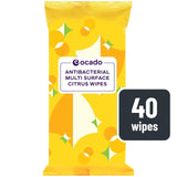 Ocado antibacterial multi surface citrus wipes 40 pack, imported from the UK