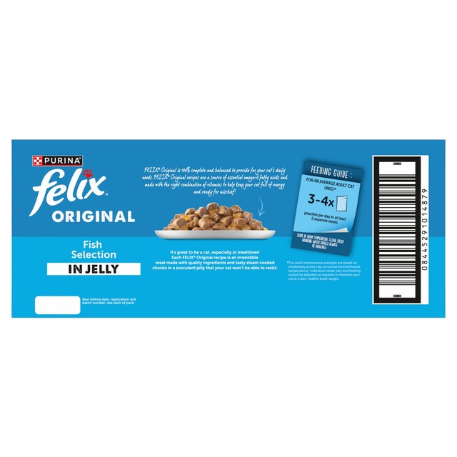 Felix Original Fish Selection in Jelly Wet Cat Food 40 x 85g - British product