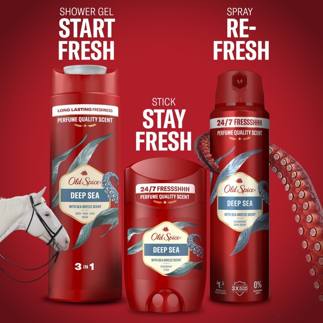 Old Spice men's deodorant stick Deep Sea 50ml, imported from the UK