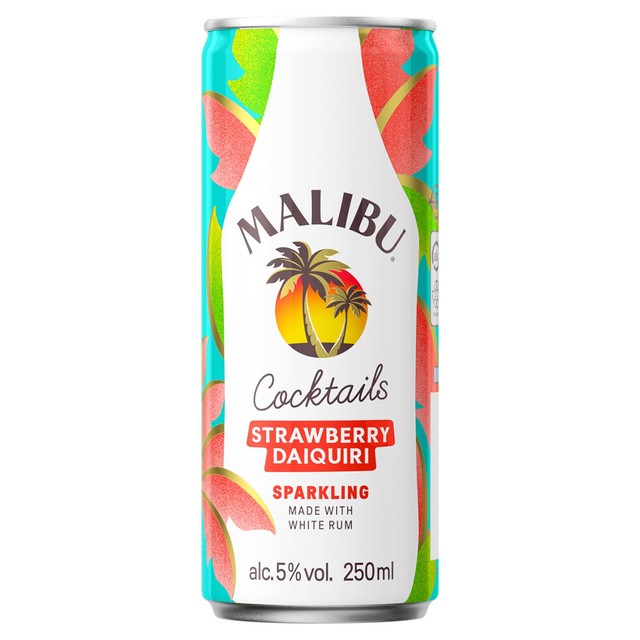 Malibu Strawberry Daquiri canned cocktail 250ml, imported from the UK