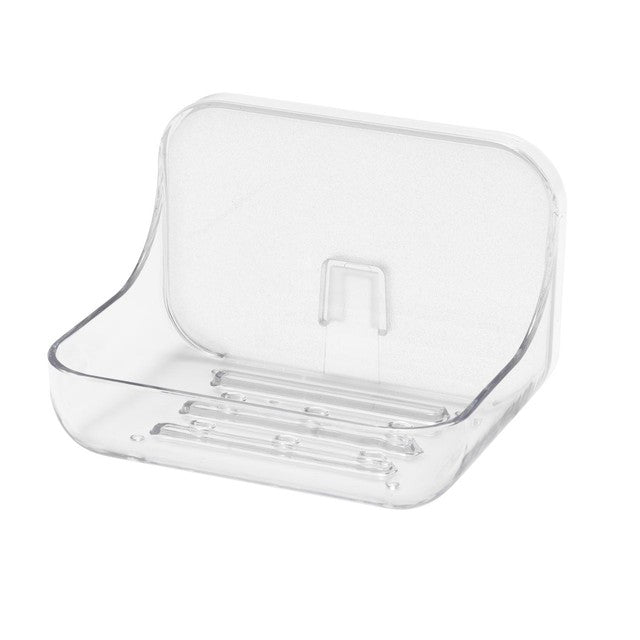Addis Invisifix clear soap dish tray with wall mount storage - British product