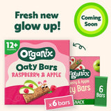 Organix raspberry & apple oaty bars 6x23g multipack, imported from the UK