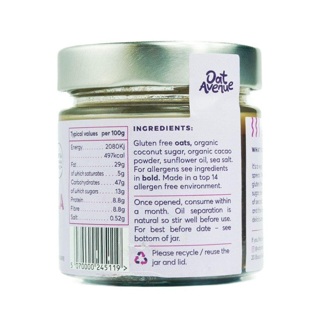 Oat Avenue chocolate flavour granola butter 180g, imported from the UK