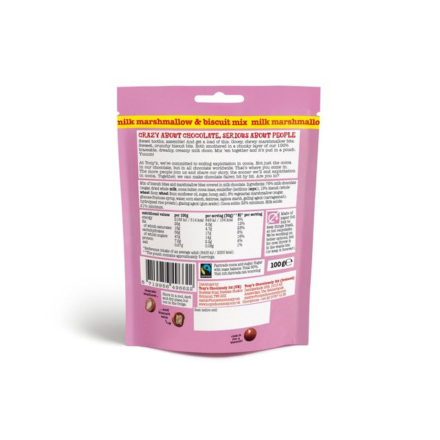 Tony's Chocolonely Milk Marshmallow & Biscuit Mix 100g (British brand)