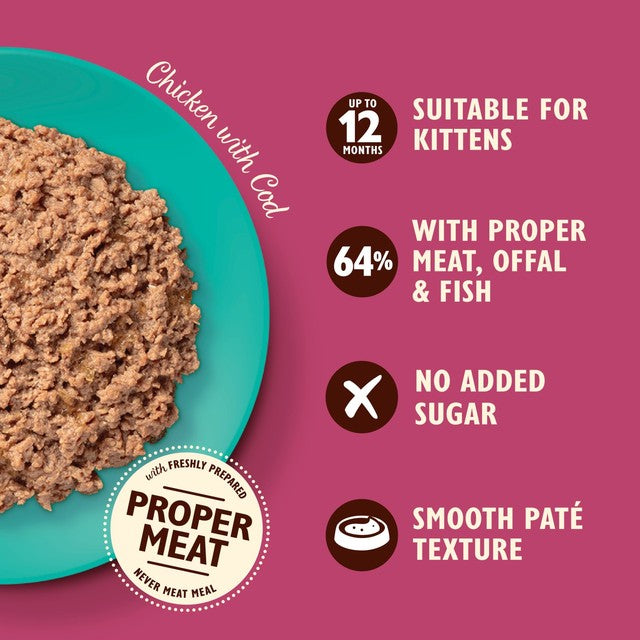 Lily's Kitchen chicken and cod pate kitten wet food 85g, UK version