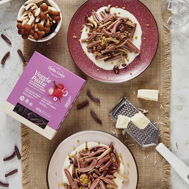 Dalla Costa veggie pasta with beetroot, black carrot and onion 250g - British product