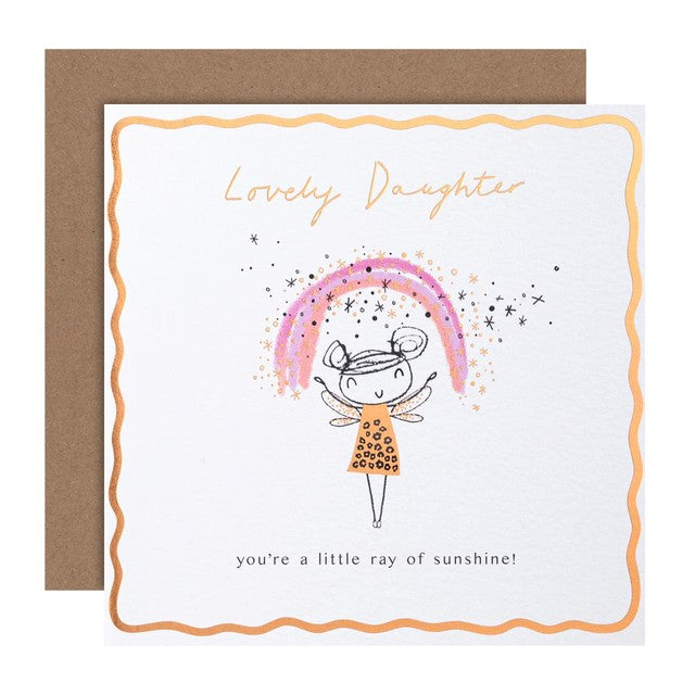 M&S Daughter Fairy birthday card 15cm x 15cm, imported from the UK