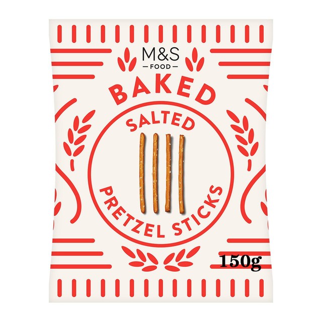 M&S salted pretzel sticks 150g, imported from the UK