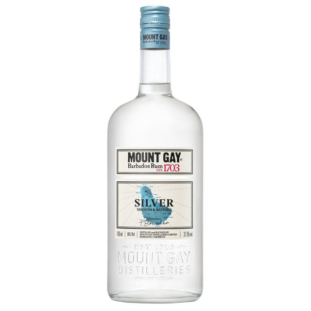 Mount Gay Silver white rum 37.5% ABV (British brand)