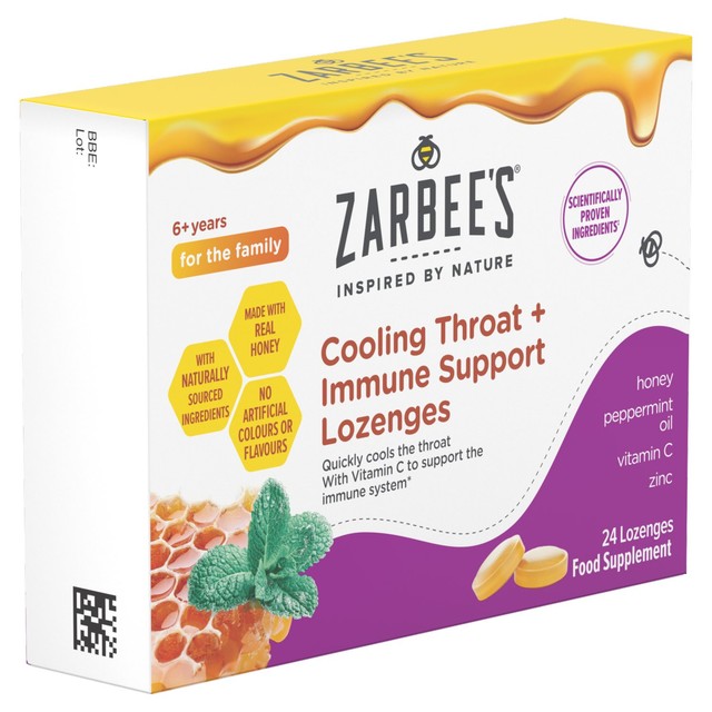 Zarbee's Cooling Throat Lozenge 24 Lozenges (British brand)