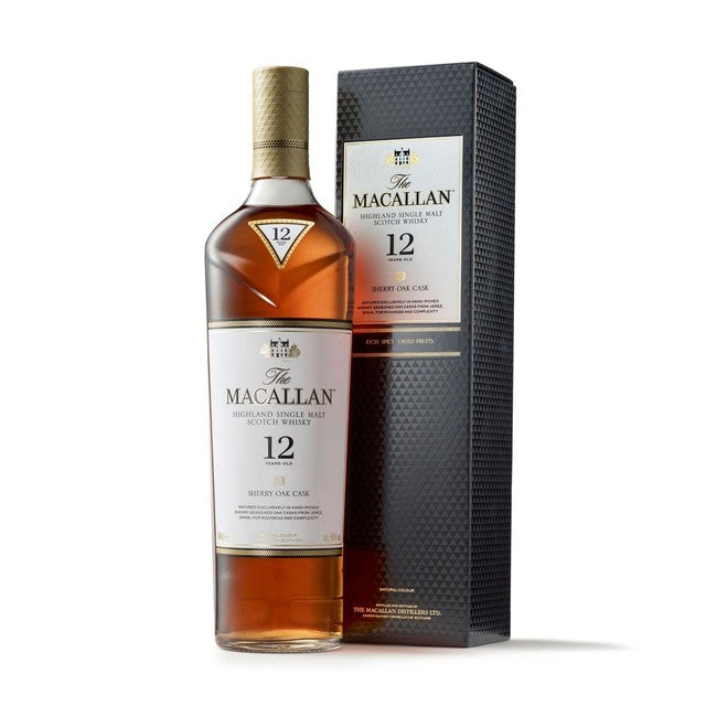 Macallan Sherry Oak 12 Year single malt whisky 70cl (British brand)