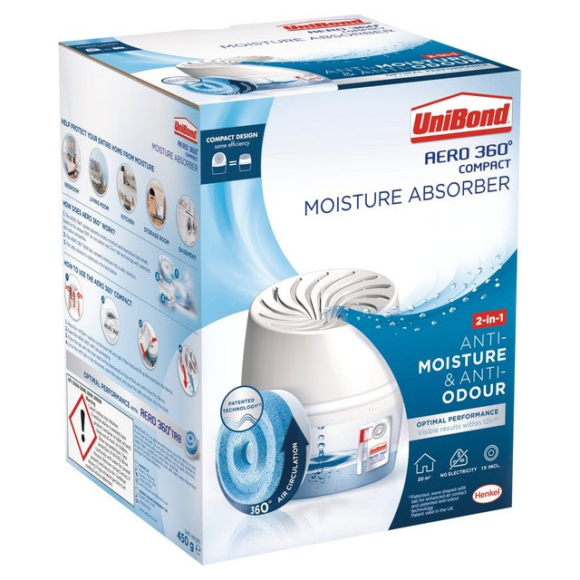 UniBond AERO 360 Compact Moisture Absorber with Refill Tab (British brand)