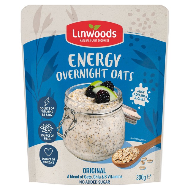 Linwoods overnight oats Original Energy 300g, UK version