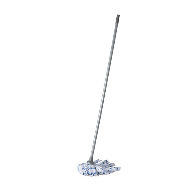 Addis cloth mop with 3-piece handle in metallic white blue - British product