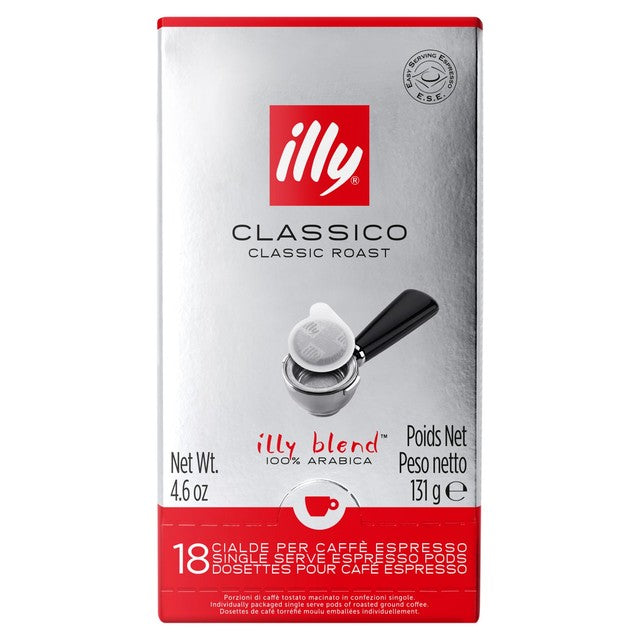 Illy Classico espresso pods 131g, UK version