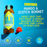 Raju Mango & Scotch Bonnet Sauce 280g, imported from the UK