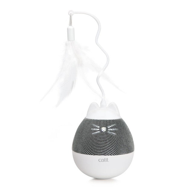 Catit Pixi Spinner White & Grey electronic interactive cat toy - British product