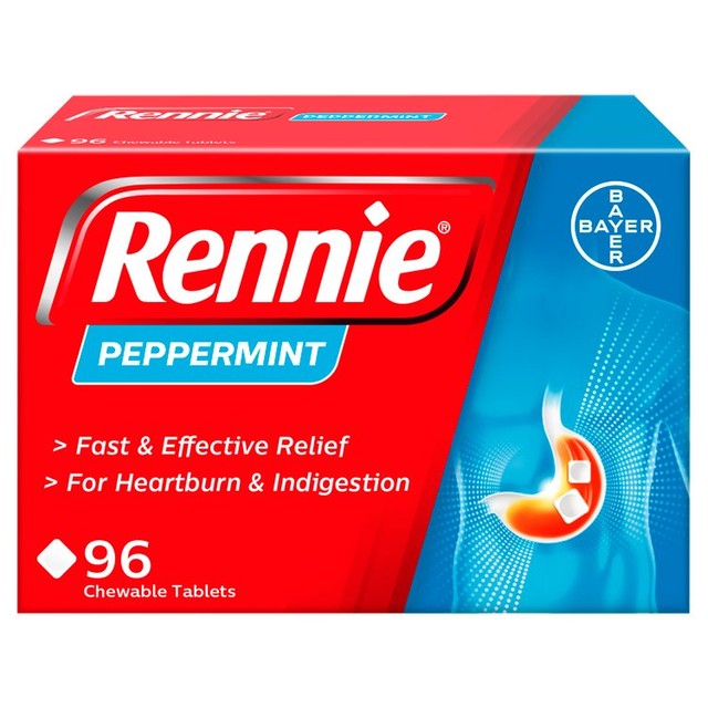 Rennie peppermint heartburn relief tablets (British brand)