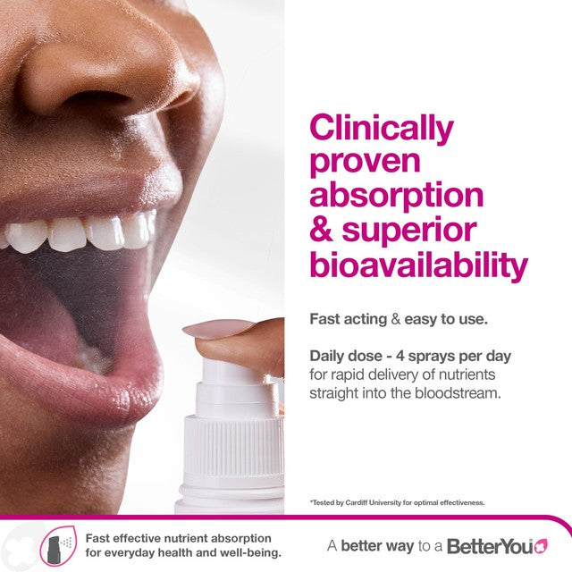 Better You multivitamin oral spray blackcurrant and plum flavour 25ml - British product