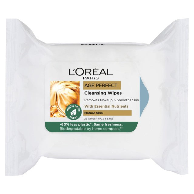 L'Oreal Paris Age Perfect Smoothing Cleansing Wipes 25 pack, UK version