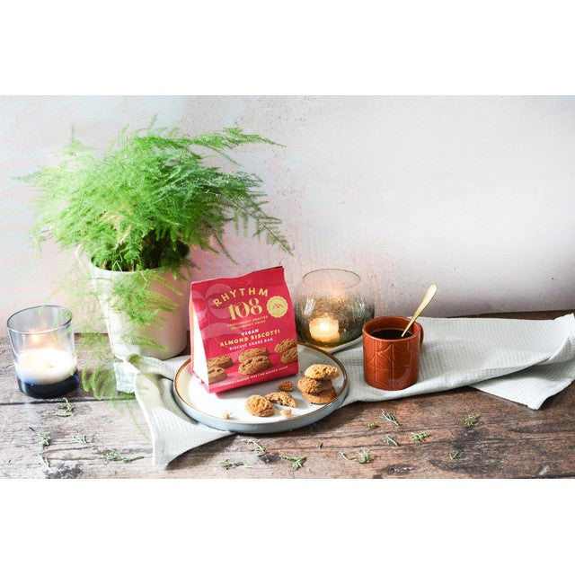 Rhythm 108 Swiss Vegan Almond Biscotti biscuit 135g, imported from the UK