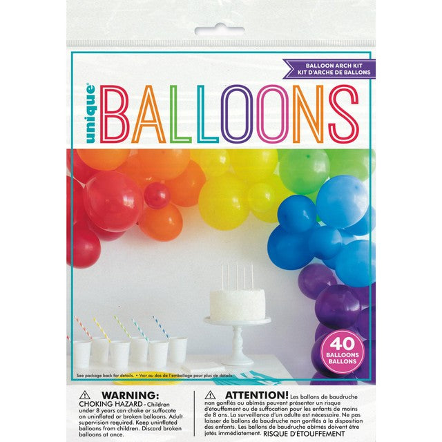 Unique Party Rainbow Balloon Arch 40 pieces, imported from the UK