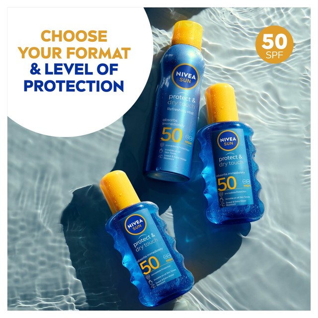 Nivea SUN Protect & Dry Touch sunscreen spray SPF 50 200ml, imported from the UK
