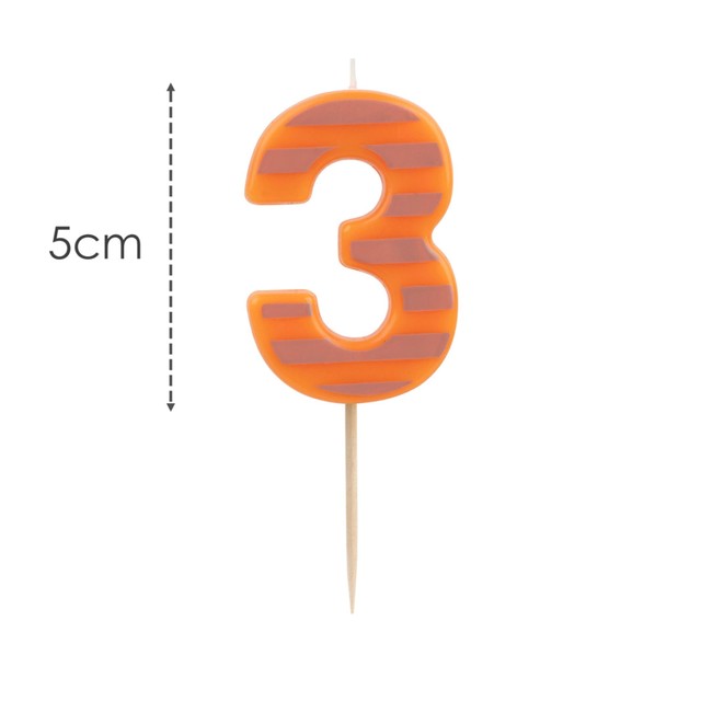 Talking Tables number 3 candle for birthday cakes (British brand)