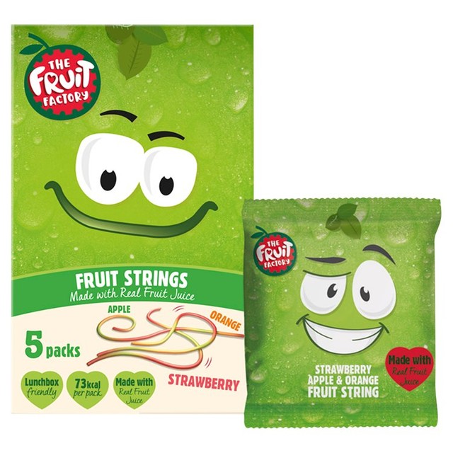The Fruit Factory strawberry apple orange fruit strings 100g (British brand)