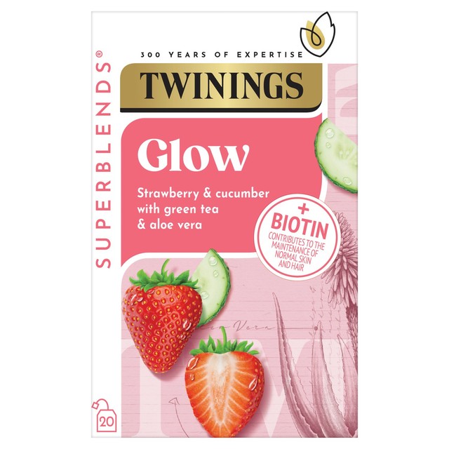 Twinings Strawberry cucumber herbal tea 20 tea bags (British brand)