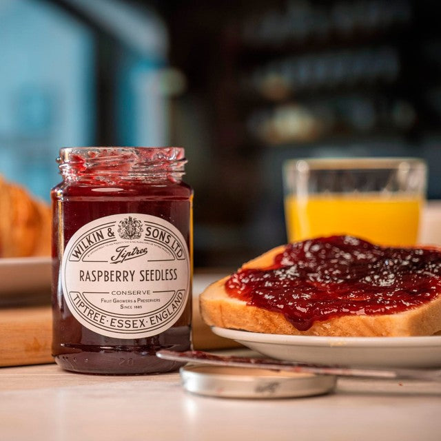 Tiptree Raspberry Seedless Extra Jam 340g jar (British brand)