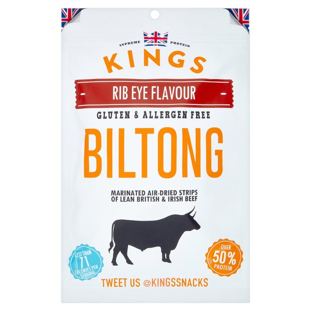 Kings Elite Snacks Rib Eye Biltong 300g, UK version